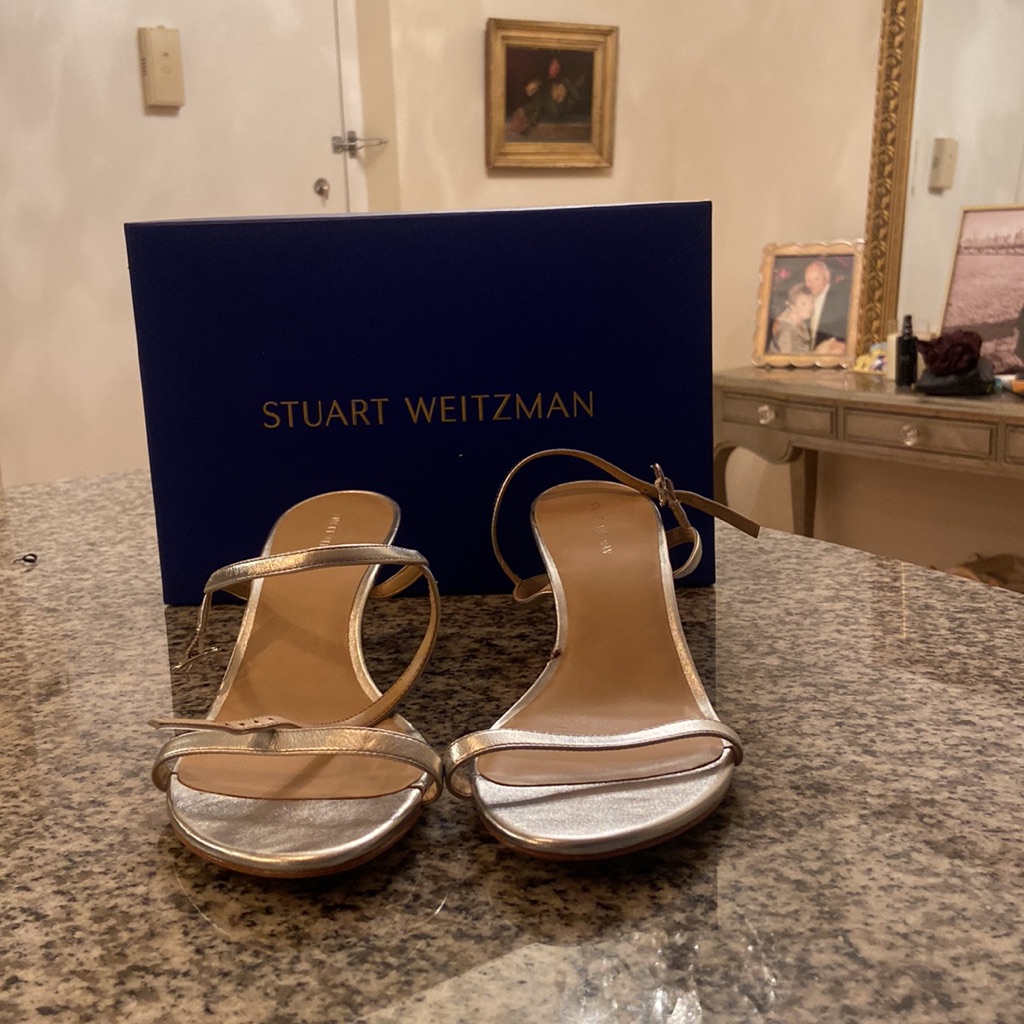 Stuart Weirzman Silver Heels Size 11.5